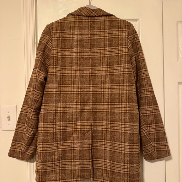 Abercrombie & Fitch Brown Plaid Women's Blazer - Picture 2 of 3